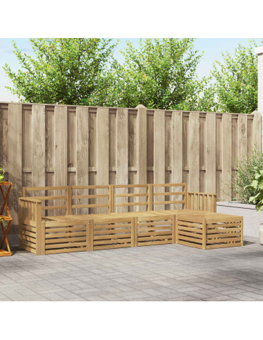 Set di divani da esterno 5 pcs Bianco 249 x 122,5 x 73 cm