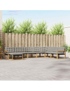 Set di divani da esterno 8 pcs Legno di Acacia Massello