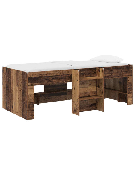 Letto Alto per Bambini 2 pcs Legno antico 98.5 x 200 cm