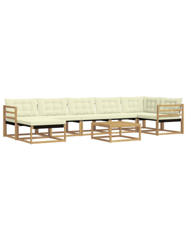 Set di divani da esterno 8 pcs Bianco e Crema