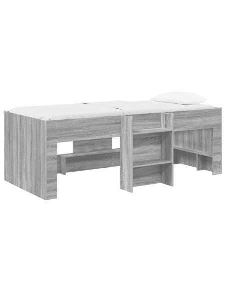 Letto Alto per Bambini 2 pcs Sonoma grigio 90 x 190 cm