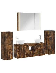 Set di mobili per il bagno 6 pcs Rovere Fumo