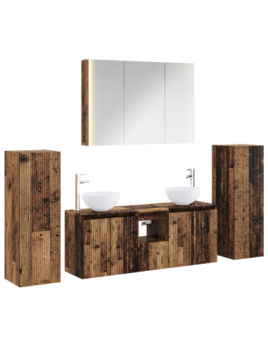 Set di mobili per il bagno 6 pcs Legno antico