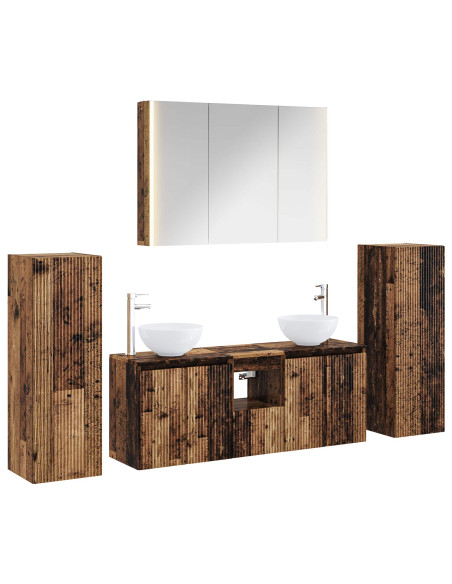 Set di mobili per il bagno 6 pcs Legno antico