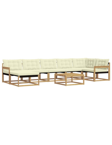 Set di divani da esterno 8 pcs Bianco e Crema