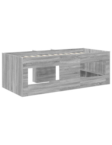 Letto Alto per Bambini 2 pcs Sonoma grigio 98.5 x 200 cm