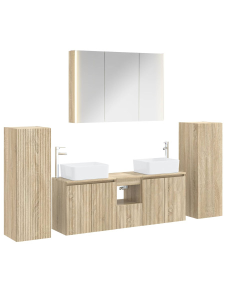 Set di mobili per il bagno 6 pcs Rovere Sonoma