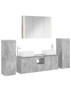 Set di mobili per il bagno 6 pcs Grigio Cemento