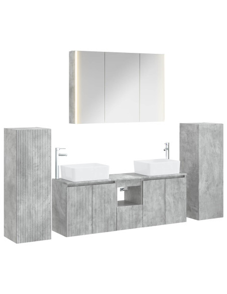 Set di mobili per il bagno 6 pcs Grigio Cemento