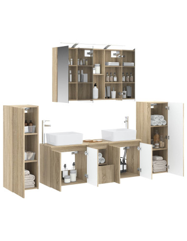 Set di mobili per il bagno 6 pcs Rovere Sonoma