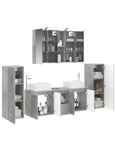 Set di mobili per il bagno 6 pcs Grigio Cemento 2