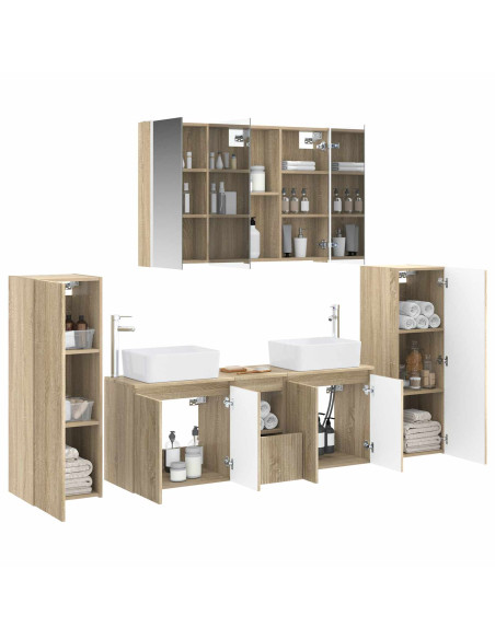 Set di mobili per il bagno 6 pcs Rovere Sonoma