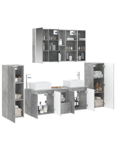 Set di mobili per il bagno 6 pcs Grigio Cemento 2