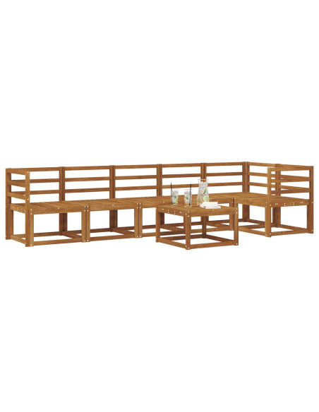Set di divani da esterno 7 pcs Naturale