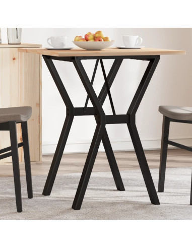 Tavolo da Pranzo Telaio a Y 70x70x75 cm Legno Pino e Acciaio