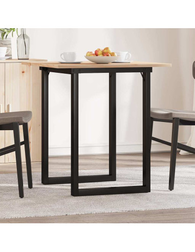 Tavolo da Pranzo Telaio a O 70x70x75 cm Legno Pino e Acciaio
