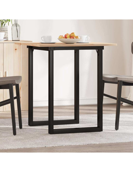 Tavolo da Pranzo Telaio a O 70x70x75 cm Legno Pino e Acciaio