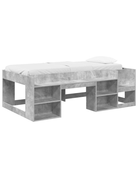 Telaio del letto con storage Grigio Cemento 90 x 200 cm
