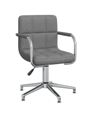 Sedia da Ufficio Girevole Grigio Chiaro in Tessuto
