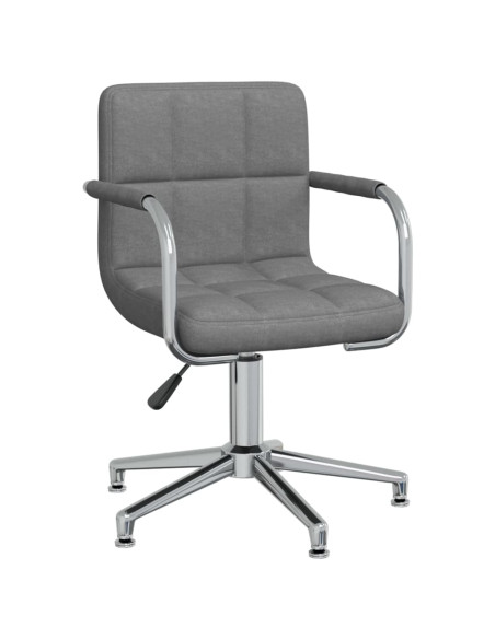 Sedia da Ufficio Girevole Grigio Chiaro in Tessuto