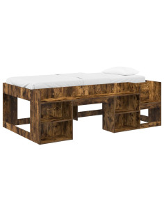 Telaio del letto con storage Rovere Fumo 98.5 x 200 cm