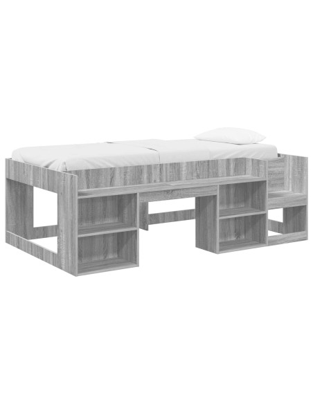 Telaio del letto con storage Sonoma grigio 98.5 x 200 cm