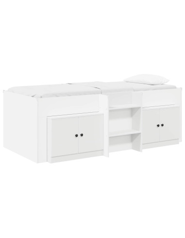 Struttura Letto Loft con Mobile 3 pcs Bianco Legno multistrato