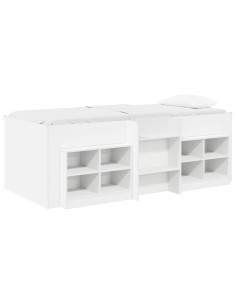 Struttura Letto Loft con Mobile 3 pcs Bianco Legno multistrato