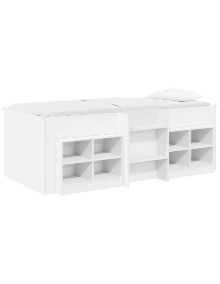 Struttura Letto Loft con Mobile 3 pcs Bianco Legno multistrato