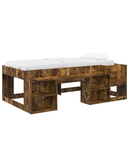 Telaio del letto con storage Rovere Fumo 90 x 190 cm