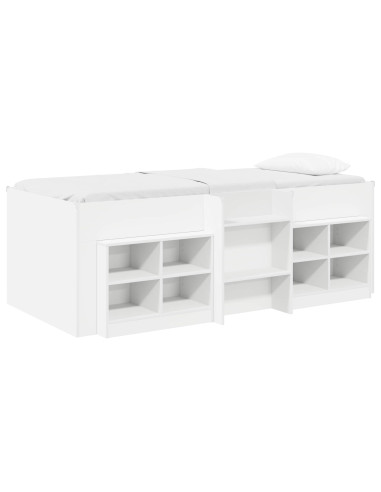 Struttura Letto Loft con Mobile 3 pcs Bianco Legno multistrato