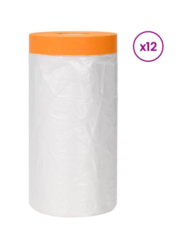 Telo per polvere con nastro adesivo 12 pcs 110 x 3300 cm HDPE