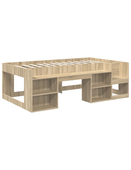 Telaio del letto con storage Rovere Sonoma 75 x 190 cm