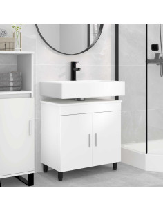 Mobiletto da bagno Bianco 60 x 35 x 60 cm Legno ingegnerizzato
