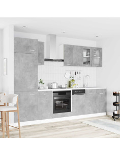 Unità Cucina Lyon 8 pcs Grigio Cemento Legno ingegnerizzato