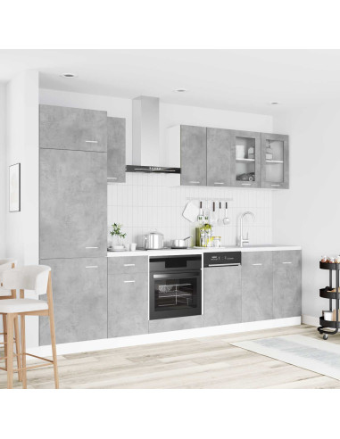 Unità Cucina Lyon 8 pcs Grigio Cemento Legno ingegnerizzato