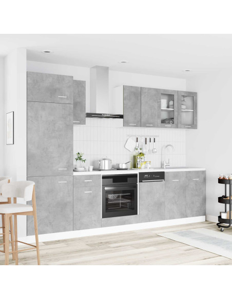 Unità Cucina Lyon 8 pcs Grigio Cemento Legno ingegnerizzato