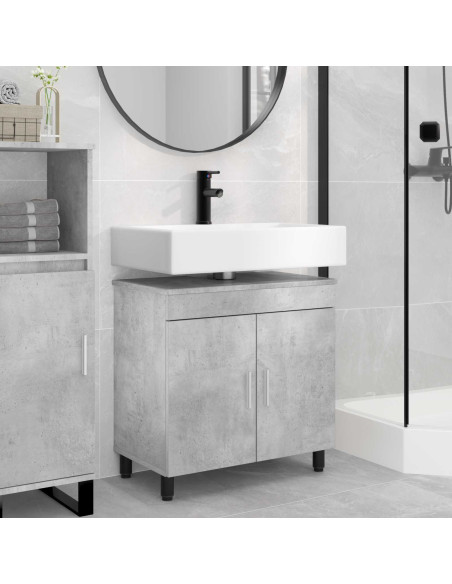 Mobiletto da bagno Grigio Cemento 60 x 35 x 60 cm