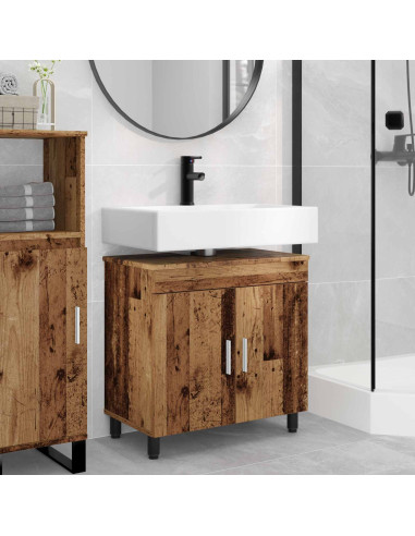 Mobiletto da bagno Legno antico 60 x 35 x 60 cm