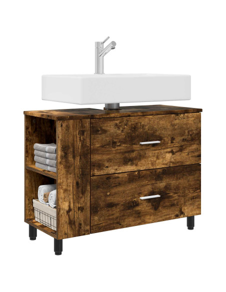 Mobiletto da bagno Rovere Fumo 80 x 35 x 60 cm