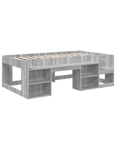 Telaio del letto con storage Sonoma grigio 90 x 200 cm
