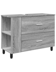 Mobiletto da bagno Sonoma grigio 80 x 35 x 60 cm 2