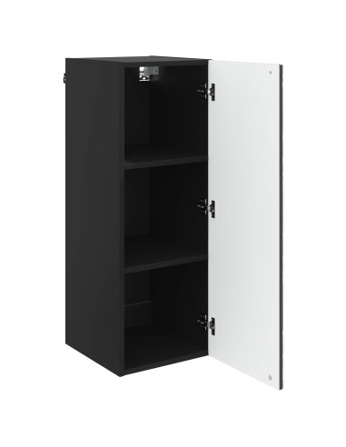 Mobiletto a muro Nero 33 x 34,5 x 90 cm Legno ingegnerizzato