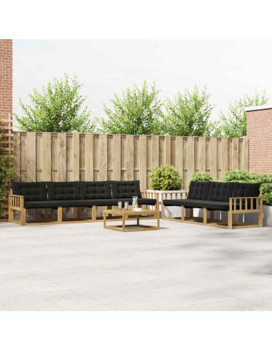 Set di divani da esterno 8 pcs Bianco e nero