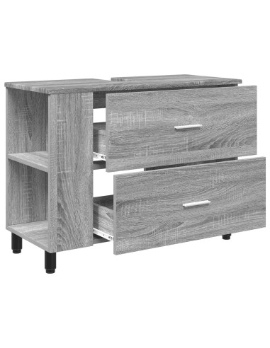 Mobiletto da bagno Sonoma grigio 80 x 35 x 60 cm
