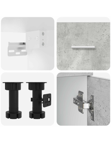 Unità Cucina Lyon 8 pcs Grigio Cemento Legno ingegnerizzato