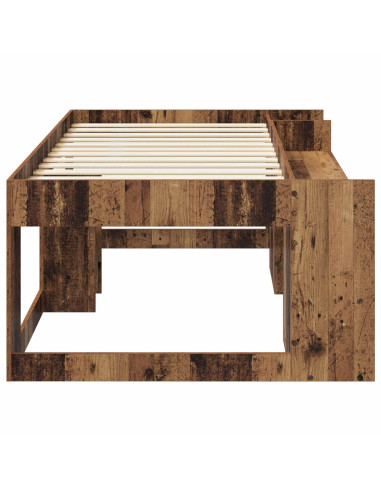 Telaio del letto con storage Legno antico 90 x 200 cm
