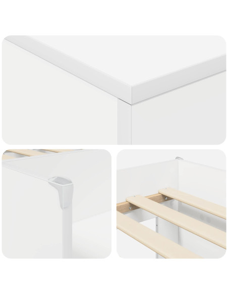 Struttura Letto Loft con Mobile 3 pcs Bianco Legno multistrato