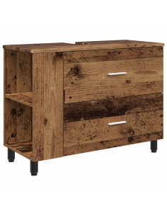 Mobiletto da bagno Legno antico 80 x 35 x 60 cm 2