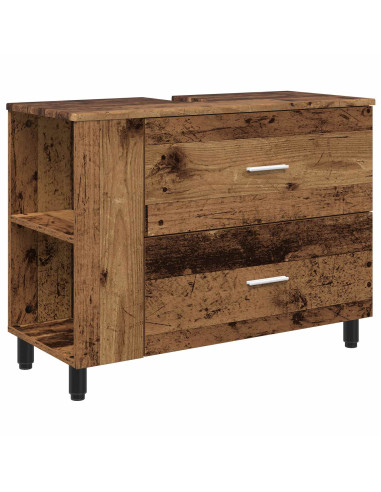 Mobiletto da bagno Legno antico 80 x 35 x 60 cm